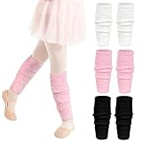 Skicuff 3 Pairs Ballet Leg Warmers for Girl Toddler Kids Fuzzy Stirrup Leg Warmer Teen Fluffy Ankle Warm Socks...