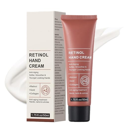 Retinol Hand Cream - Firming Anti-Aging Hand Lotion, Relief Intense Moisture Hand Cream for Women Men, Retinol Moisturizer for Aging & Dry Cracked Hands, Care & Protects Skin, Nails & Cuticles