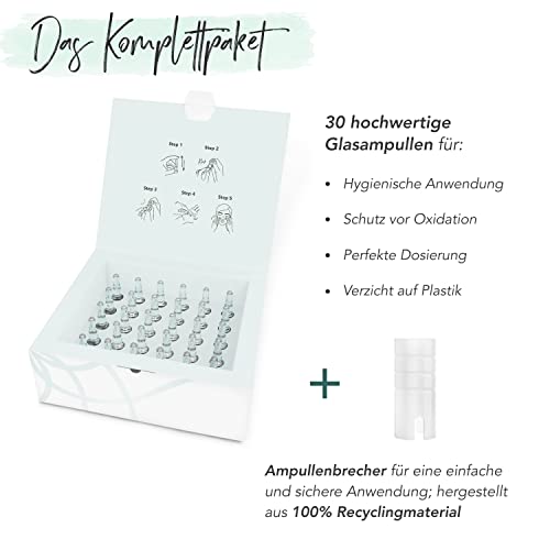 Hyaluron Booster FACES OF FEY - Derma roller Ampullen – 1,25% Hyaluronsäure - 4Fach Hyaluron-Booster– 30 Premium Glasampullen