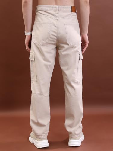 Image of Highlander Men's Regular Fit Cargo Pocket Jeans | Clean Look | Cotton Comfort | Utility Style