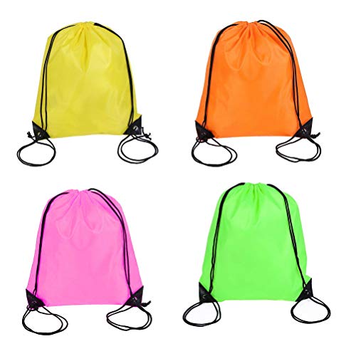 kuou 10Pcs Drawstring Bag, Drawstring Backpack for Picnic Gym Sport Beach Travel Storage 10 Colors