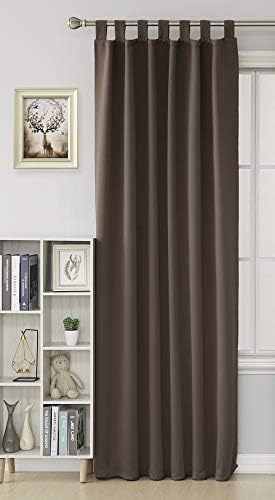 Deconovo Thermal Insulated Window Treatment Room Darkening Tab Top Blackout Curtain for Bedroom, Fabric, Blue, 140x245cm