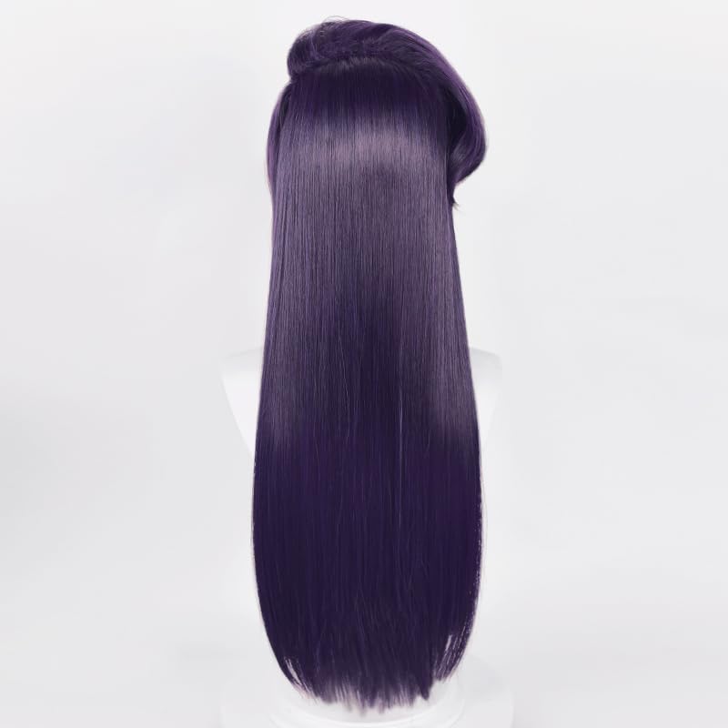 Image of LABEAUTE Shoko Komi Cosplay Wig Long Purple Straight Anime Wig Heat Resistant Synthetic Hair with Wig Cap for Women Girls Halloween Party