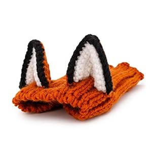   Zoo-Snoods-Fox-Costume-for-Dogs-Warm-No-Flap-Ear-Wrap-Hood-for-Pets-Dog-Outfit-with-Ears-for-Winters-Halloween-Christmas-New-Year-Soft-Yarn-Ear-Covers-Medium
