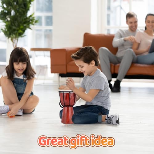 image for ArtCreativity 8 Inch Mini Wooden Toy Drum for Kids - Rustic Brown Wood
