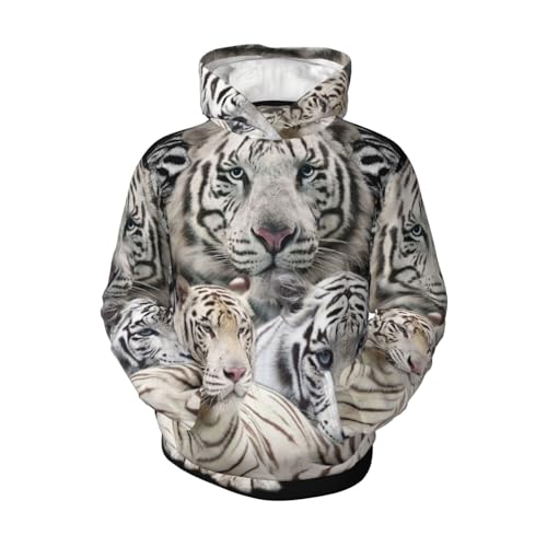 White Tiger Boy, Girls Sports Shirt Youth Pullover Fashion Hooded Sweatshirt4