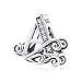Solid 925 Sterling Silver with Cubic Stones, Complete A~Z Gift Options Alphabet Charm Letter Beads fit Pandora European Bracelets (A)
