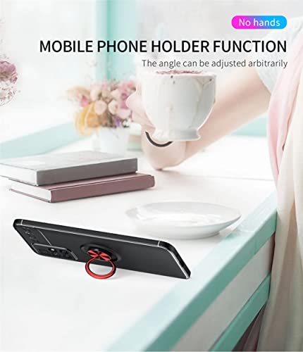 Image of SPAZY CASE Realme C21Y Back Cover | Sleek Rubberized Case with Chrome Plating | Ring Stand Back Cover | Designed for Realme C21Y / C25Y - Black