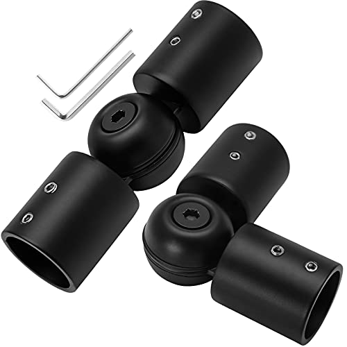 Rierdge 2 Pcs 1 Inch Corner Curtain Rod Connector, Heavy Duty Window