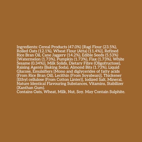 Image of Right Shift Jaggery Ragi Cookies, 3x100g | No Palm Oil, No Maida, No Refined Sugar | High Fibre Digestive, Protein and Calcium Biscuits | Guilt Free Snacks for Adults (Pack of 3)