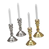 Matériau de qualité : fabriqués en alliage de qualité, ces bougeoirs miniatures sont durables et résistants. accessoire miniature, porte-bougies décoratifs