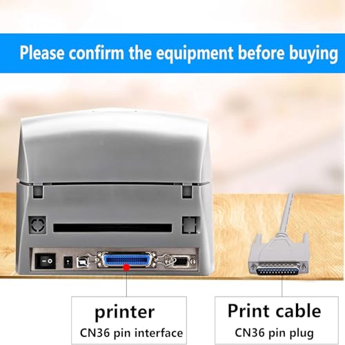 Image of Madhabi 3M Parallel Printer Cable - DB25 Male to Centronics 36 Pin Male IEEE 1284 Printer Cord | Compatible with Dot Matrix, Legacy Inkjet, and Parallel Port Printers - White