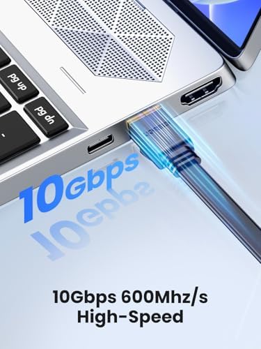UGREEN Cat 7 Ethernet Cable, 3FT Ethernet Cable with 10Gbps High Speed, 100% Pure Copper Wire and Gold-Plated Connectors, Flat Design, Compatible with Gaming PS5/4/3 Xbox PC Laptop Modem Router