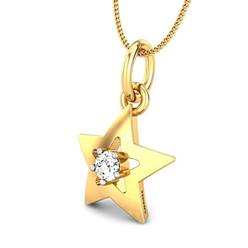 CANDERE by Kalyan Jewellers 18kt (750) BIS Hallmark Yellow Gold and Diamond Kids Pendant for Girls - Image 3