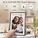 Digital Picture Frame, 10.1 Inch WiFi Digital Photo Frame, IPS HD Touch Screen Electronic Picture Frame, 16GB Storage, Slideshow, Easy to Share Photos and Video via Uhale Free APP, Gifts for Family