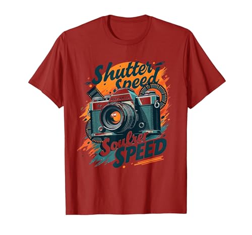 Shutter Speed Soul Speed Photography Design T-Shirt, Men, Cranberry Red,
