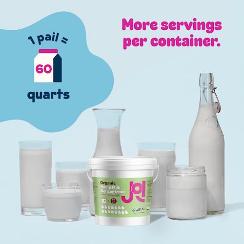 Organic Hemp Seed Milk Concentrate by JOI - 228 Servings - Vegan, Kosher, Shelf-Stable, Keto-Friendly, and Gluten-Free - Add to Smoothies or Make Your Own Hemp Seed Milk - 8 lb