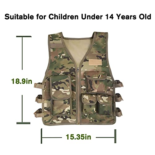 Azb Kids Tactical Vest, Lightweight Airsoft Vest-Adjustable To Fit Ages 7-14 Yrs, Paintball Vest For Games Or Training #TOP1