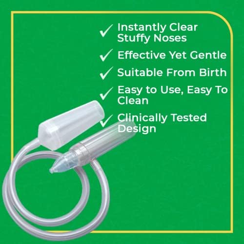 Benny Nasal Aspirator -The Most Effective Nose Cleaner for Sinus Congestion Cold and flu. Safe, Gentle and Fast Nose Suction for Newborns Children Even for 7yrs