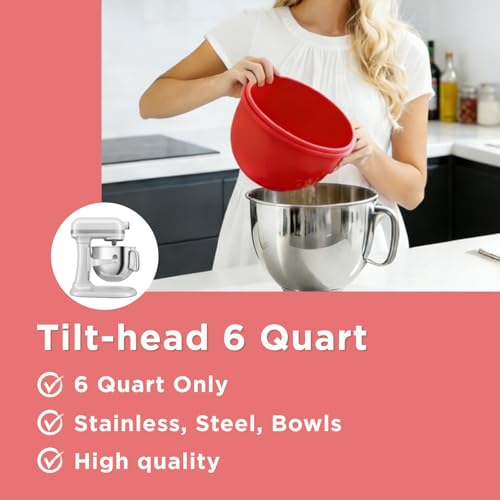 Jorivel 6 Qt 3-Pack Multicolor Silicone Liners with Vented Lids Compatible with KitchenAid Mixer, 2mm Extra-Thick Silicone Bowl Insert for Baking and Cooking, Mixer Parts & Accessories by Jorivel - Image 4