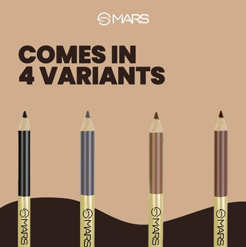 MARS Eyebrow Pencil With Spoolie | Long Lasting & Smudge Proof | High Pigmented Eyebrow Pencil | (1.2 gm) (Black) - Image 6