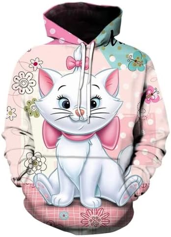 Stay Real Men's casual Hoodie 2022 new creative dark cat 3D printed sweater (LMS-1536,XXXL)