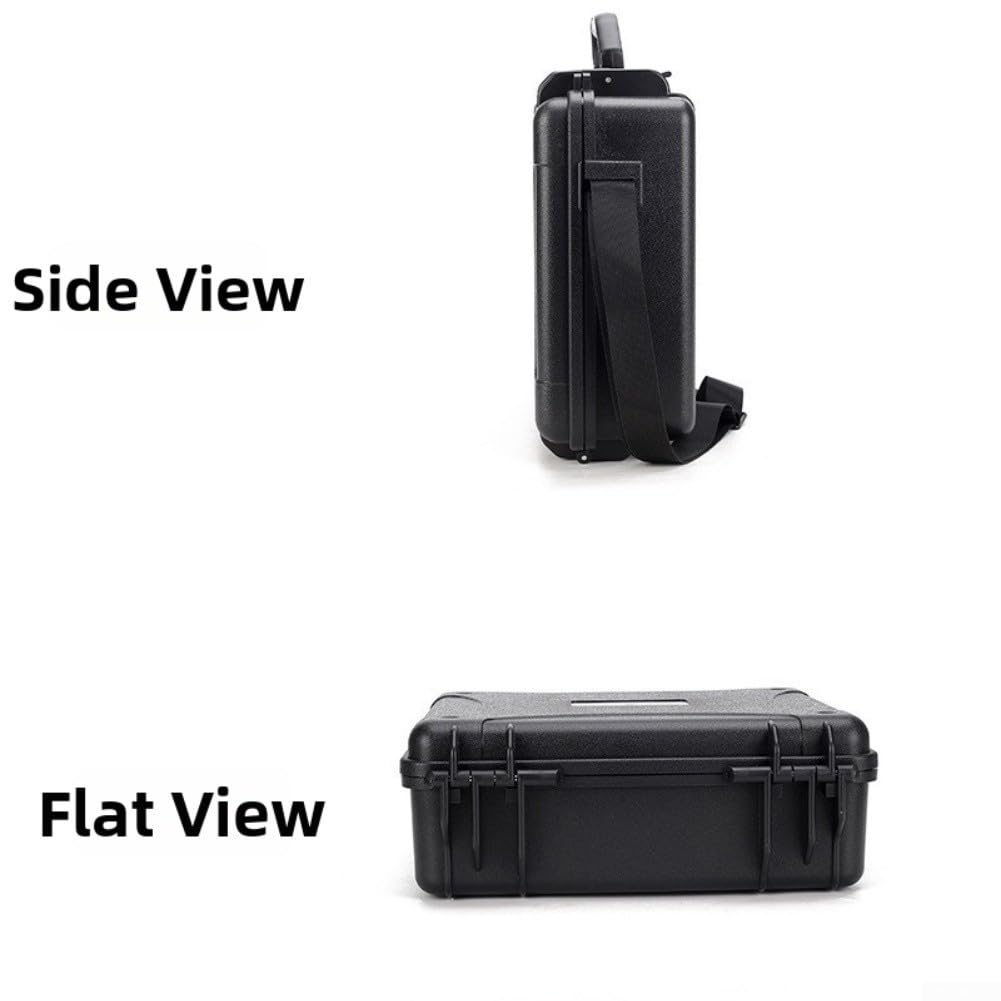 Odporne na wybuchy pudełko do przechowywania dla DJI do mini 5 Pro, wodoszczelna torba z polipropylenu, odporna na uderzenia etui ochronne z paskiem na ramię na akcesoria i akcesoria, czarna, 33 x 28