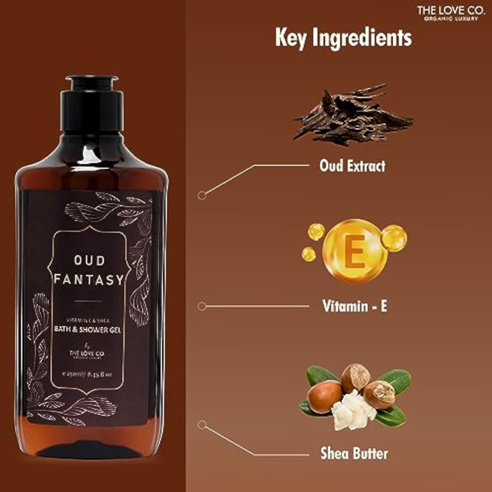 Luxury White Oud Body Wash for Women & Men, Vegan Cleanser