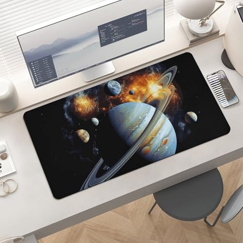 Pad mouse impermeable 30x60 cm base anti-deslizante blanco miniatura 6