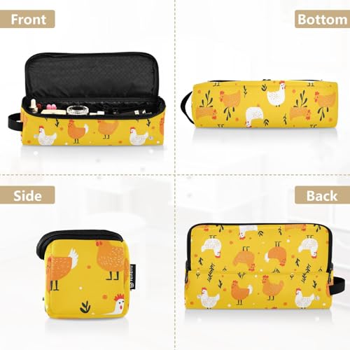Bolsa de viaje para herramientas de cabello Chickens Bright Yellow Marble, resistente al calor, para planchas, rizadores y accesorios de cuidado capilar miniatura 5