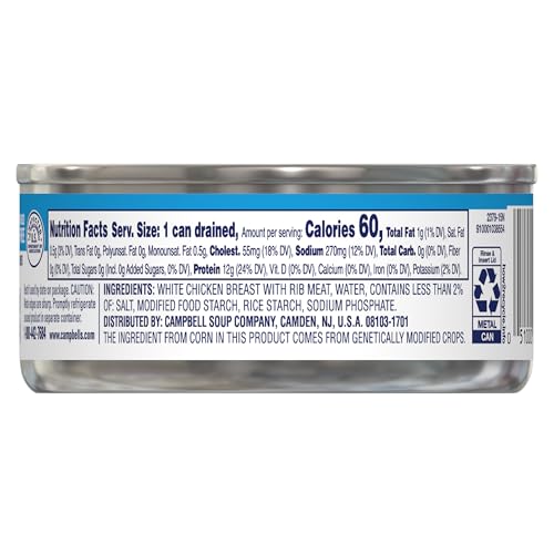 Image of Swanson White Premium Chunk Canned Chicken Breast in Water, Fully Cooked Chicken, 4.5 OZ Can