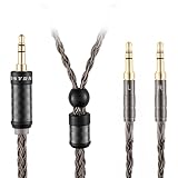 SYRNARN 3.5mm Stereo Headphone Cable Compatible with Hifiman, SUNDARA, SUSVARA, Ananda, Arya HE4XX, Denon AH-D7200 D9200 D5200 16 Core Upgrade Replacement Cord (with 3.5mm Stereo, 2Meters/6.5ft)