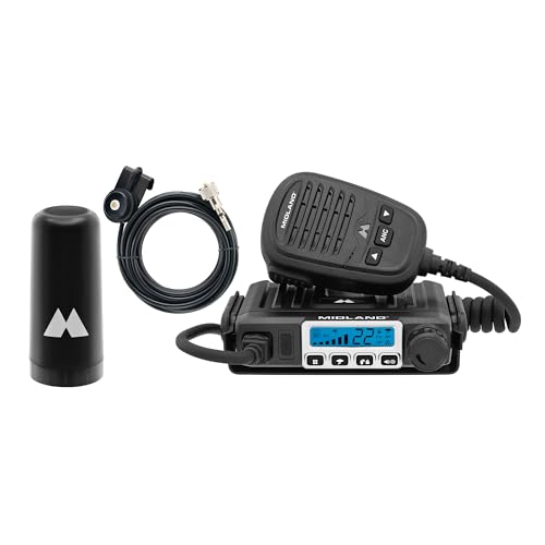 Midland® – MXT115VP3-15 Watt GMRS MicroMobile® Two-Way Radio – Off Roading Outdoor Farm – Extended 3dB gain Universal Lip Mount Antenna Dustproof Noise-Canceling Microphone – 8 Repeater Channels