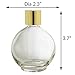 JUVITUS Perfume Empty Refillable Glass Round Bottle with Antique Gold Bulb Sprayer 2.65 oz with funnel and pipettes