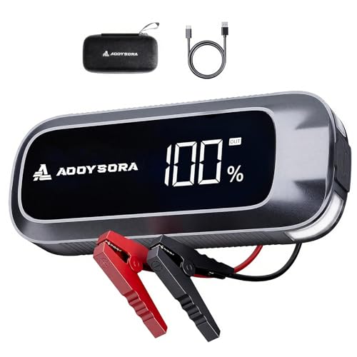 AOOYSORA 3000A Car Battery Jump Starter,16000mAh Jump Starter Battery Pack Up to 9.0L Gas & 7.0L Diesel, 12V Portable Car Jump Starter with LED Screen/3 Modes Flashlight/Jumper Cable