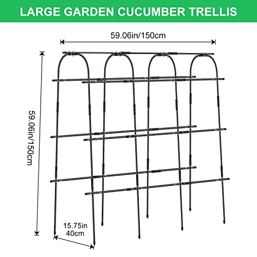 Retouhqp Cucumber Trellis Garden Trellis Arch Trellis, Large 5Ft Tall Metal Trellis For Climbing Plants Support Vegetable Peas Fruit Vine Outdoor A-Frame Trellis With Nylon Garden Netting #TOP3