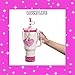 VirgoCCY 5PCS Stanley Cup Accessories Set 30&40 Oz, Includes 1 Diamond Glitter Silicone Boot, 1 Glitter Handle Strap, 1 Straw Covers,1 Straw Adapters Charm Blank with 1 Glitter Charms, Hot Pink