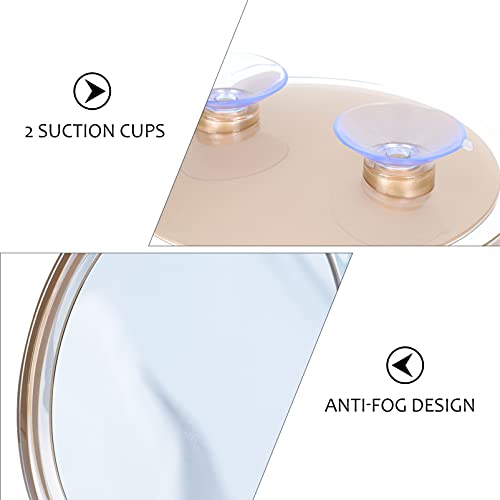 Lurrose Espelho de aumento com ventosas triplo com ampliação de 5x, espelho de maquiagem portátil pa