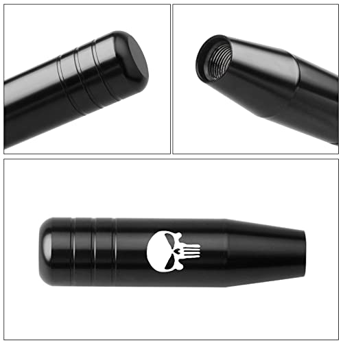 Neynavy 1 Pc Gear Stick Shifter Knobs, Skull Design Aluminum Alloy Weighted Gear Lever Metal Stick Shifter Handle Fit For Most Automatic Manual Vehicle (Black) #TOP3