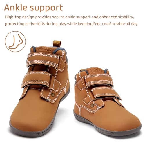 WateLves Toddler Little Kids Wide Barefoot Shoes Girls Boys Fashion Boots High Top Hook and Loop Sneaker Casual Lightweight Walking Shoes2