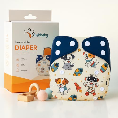 Image of Blushbaby Premium Reusable Cloth Diaper for Babies (3 Months - 3 Years) | 2 Washable Diaper with 2 Insert Pad | Adjustable, Leak-Proof, rash free & Absorbent | Freesize Diaper (5-18kg)