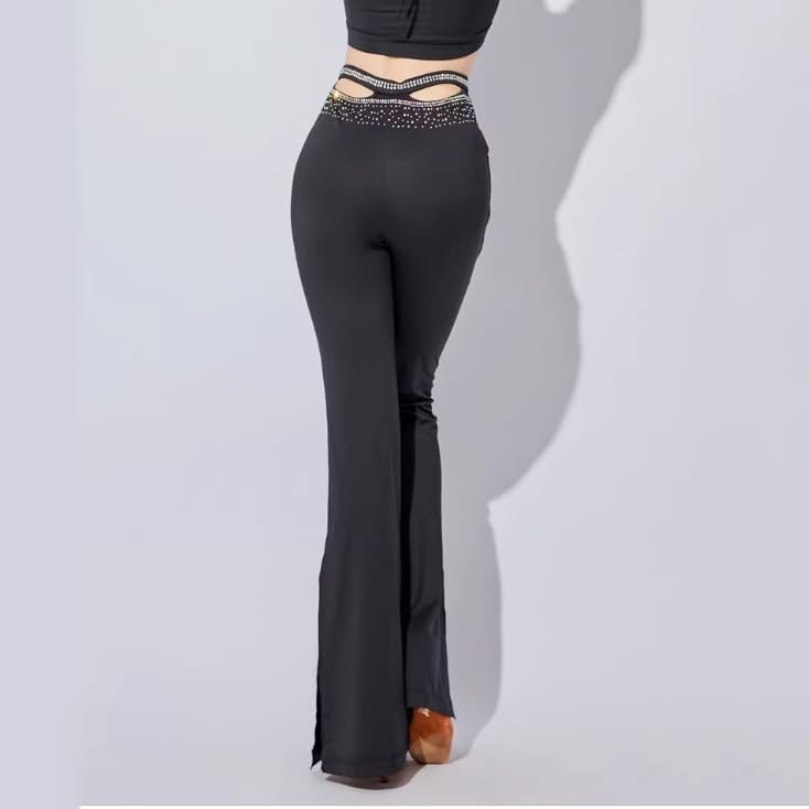 Women's Latin Dancing Trousers Salsa Performance Costume Tango Training Outfit Cha Cha Performance Pants Side Split