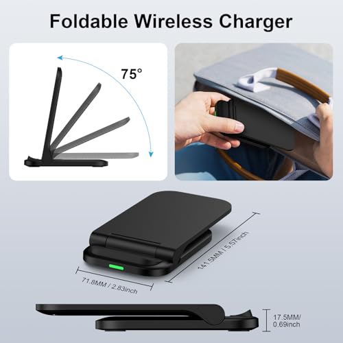 Samsung Wireless Charger Fast Charging Stand, 15W Foldable Wireless Phone Charger for Google Pixel 10 9 Pro 8 a 7 6 XL Samsung Galaxy S25 Ultra S24 FE S23 S22 S21 iPhone 17 Pro Max 16 e 15 14 13 12 11 - Image 4