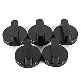 Regun Herd Knob, New Schwarz Universal Herd Backofen Gasherd Grill Potiknöpfe Schalter Home Küchengebrauch (5Pcs / Pack)