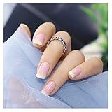 Faux Ongles 24Pcs Shiny Press on Fake Nails Dark Pink Square Short Gel Cover False Fingernails Manicure Art Tips for Women and Girl(Color27)