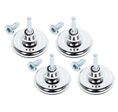 Lot de 4 patins chromés avec insert pour canapé-lit, canapé, chaise Cover