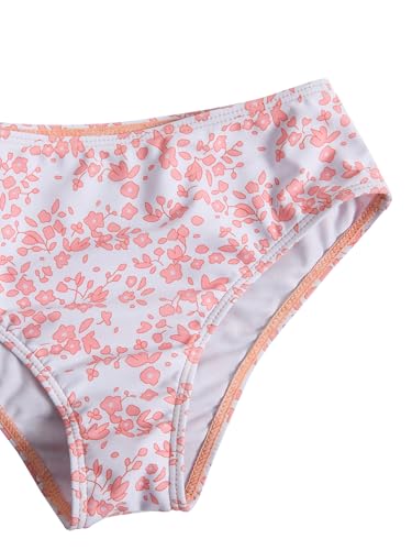 Image of COZYEASE Girls' 3 Piece Set Floral Print Bikini Swimsuit with Drawstring Beach Skirt Cute Ruched Bathing Suit