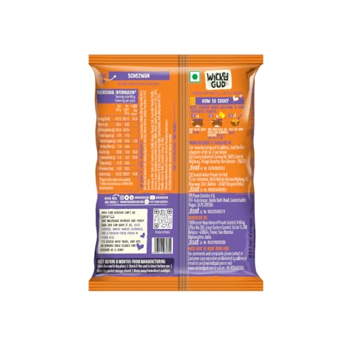 Image of WickedGud Nourishing Schezwan Instant Noodles 60g | Healthy Noodles | No Maida | No Palm Oil | No MSG | High Protein | High Fibre | Cholesterol Free