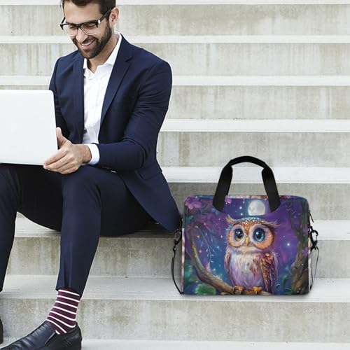 Maletín para portátil ALAZA Moon Tree Owl púrpura 13-15.6 pulg miniatura 3
