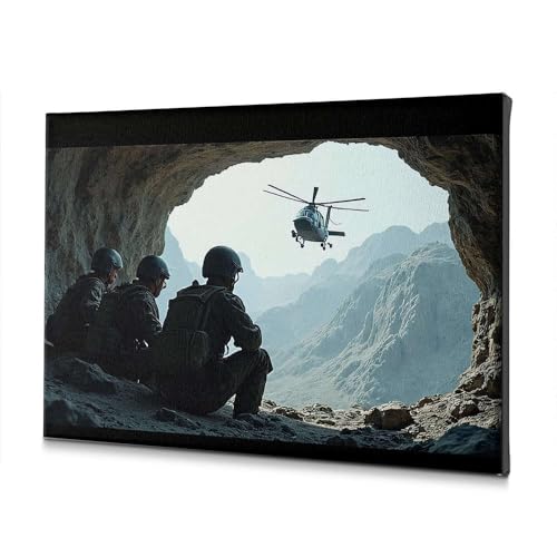 Décoration murale sur toile de soldats pour une salle de bain moderne 30x40 cm